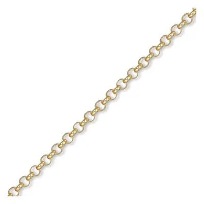 (8.5) Jewelco London Unisex Solid 9ct Yellow Gold Round Belcher 5.2mm Gauge Chain Necklace