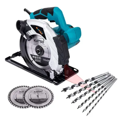 Circular Saw 185mm Inch 1600W Electric Saw with Laser Guide and Blades 24T/40T for Woodworking