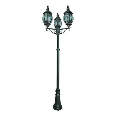 3 Light Black Outdoor Post IP44 Rated