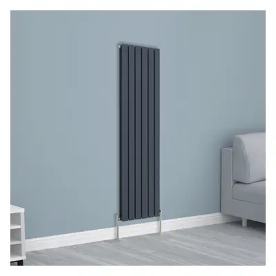 (1600x408mm Double, Anthracite) NRG Horizontal Vertical Flat Panel Designer Radiator Central Hea