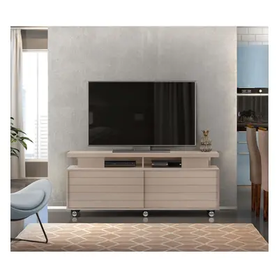 Wide Screen TV Cabinet Television Stand Unit Matt Grey Finish and Sliding Door