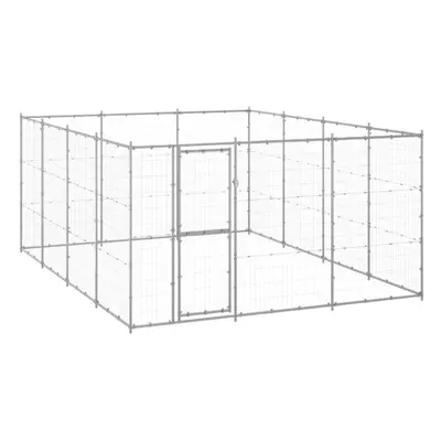 vidaXL Outdoor Dog Kennel Galvanised Steel 14.52 m? Patio Puppy Dog House Cage