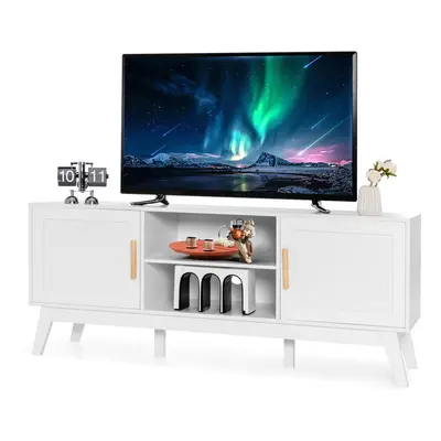 TV Stand for TVs up to 65" 2-Door Media Console Table Adjustable Shelf