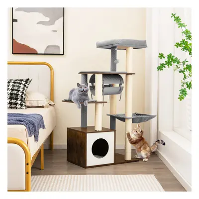 Multi-level Cat Tree w/ Condo Top Perch Tunnel Hammock & Scratch Posts