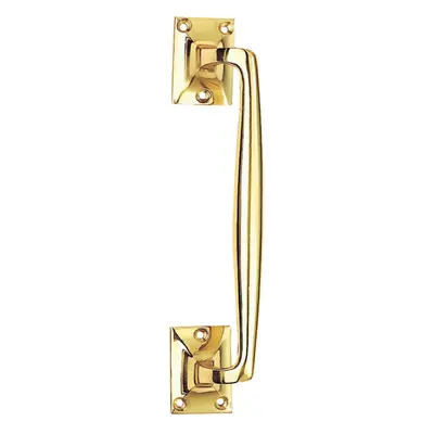 One Piece Door Pull Handle 250mm Length 54mm Projection Polished Brass