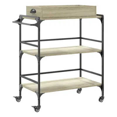 vidaXL Kitchen Trolley Rolling Cart Storage Cart Sonoma Oak Engineered Wood