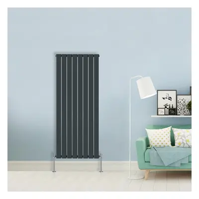 (Single-1600x544 mm) NRG Flat Panel Column Designer Radiator Heater Central Heating Rads Anthrac