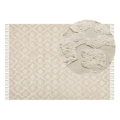 Cotton Area Rug x cm Beige AKSARAY