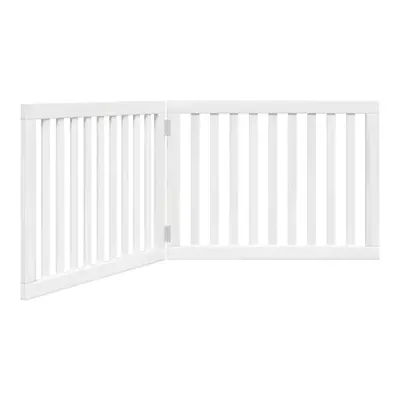 (white, x x cm/ pcs) vidaXL Dog Gate with Door Foldable Pet Gate Dog Fence Pet Barrier Poplar Wo