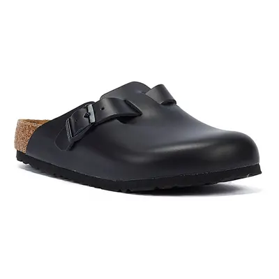 (Black, (Adults')) Birkenstock Boston Natural Leather Black Clogs