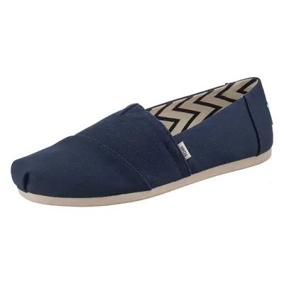 TOMS Womens Alpargata Recycled cotton canvas Slip On Sneaker Navy Recycled cotton canvas