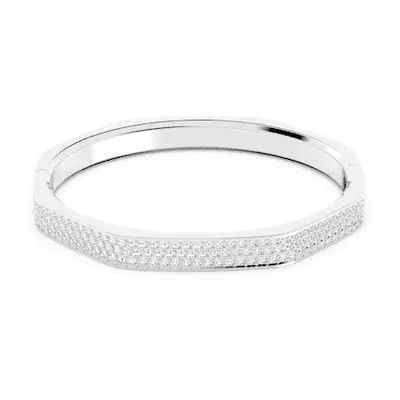 Swarovski Dextera Octagon PavÃ White Rhodium Plated Bangle - Size