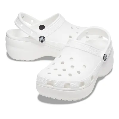 (Womens US 10) Crocs Womens Classic Platform Clog Sandals - White