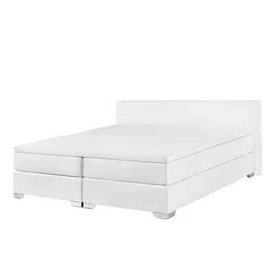 Divan Bed Faux Leather PRESIDENT x cm (EU Super King) White