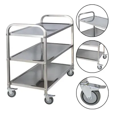 3 Tiers Stainless Steel Kitchen Island Rolling Serving Cart Trolley