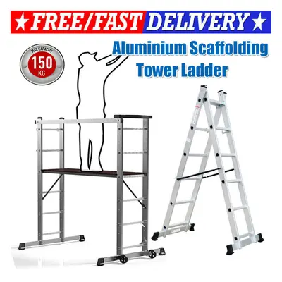 3 IN Multi-Purpose Aluminium Ladder Step Extension Scaffold Platform