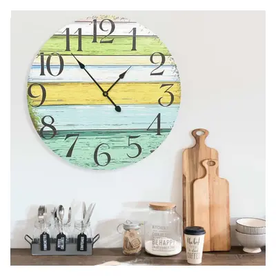 vidaXL Wall Clock Multicolour MDF Home Office Decoration Hanging Analog Clock