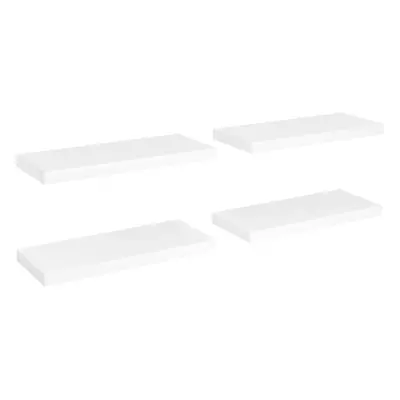 vidaXL 4x Floating Wall Shelves White 60x23.5x3.8 cm MDF Display Hanging Rack