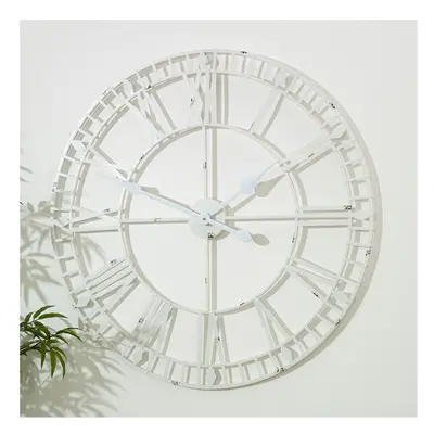 Large White Skeleton Wall Clock