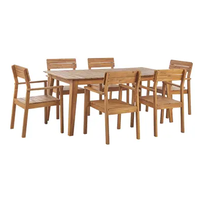 Dining Set for FORNELLI Acacia Wood 180x90x75 cm Light Wood