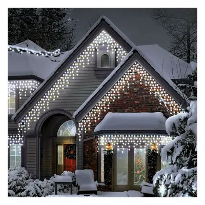 600 Ice White Icicle Lights Outdoor LED Christmas Decorations