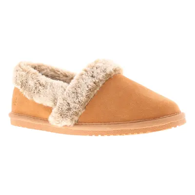 (Tan, (Adults')) Hush Puppies Womens Slippers Full Fluffy Ariel Suede Leather tan UK Size