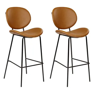 Set of Bar Chairs LUANA Faux Leather Golden Brown