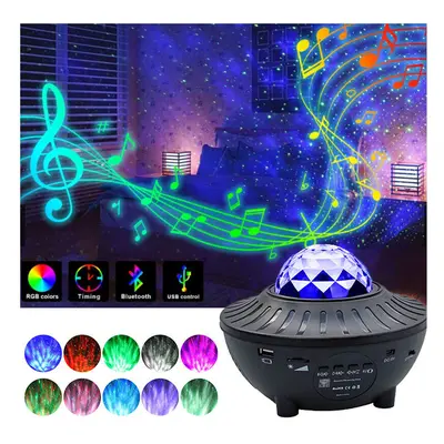 Colorful Starry Projector Light Sky Galaxy Bluetooth USB Voice Control Music Player LED Night Li