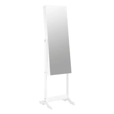 (white) vidaXL Mirror Jewellery Cabinet Jewellery Organiser Cabinet Free Standing