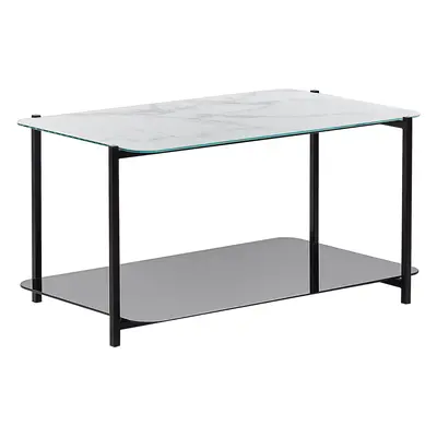 Coffee Table GLOSTER Marble Effect Black