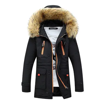 (Black, 2XL) Couple Men Women Spring Winter Warm Hooded Jacket Coat Ladies Casual Windproof Thic