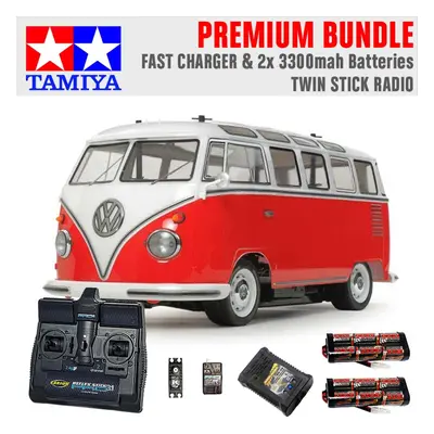 TAMIYA RC Volkswagon Type Combi Van 1:10 Premium Stick Radio Bundle