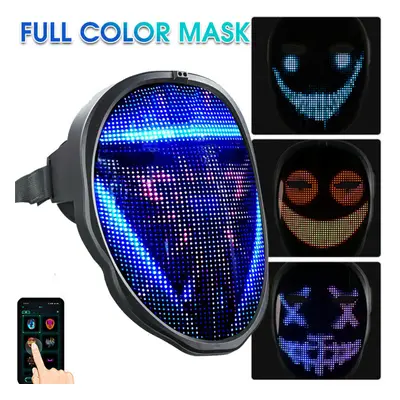 Cool LED Full Mask Programmable App Control Costume Party Rave Club