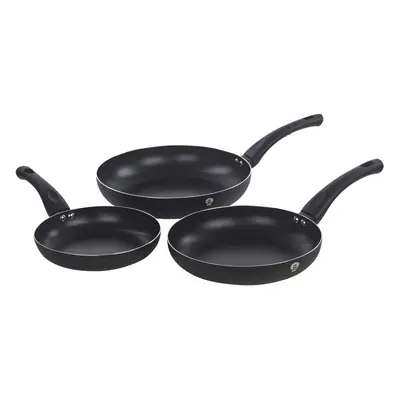 (Matt Black) Pc Frying Pan Set With Soft Touch Handles and Pc Kitchen Tool Set