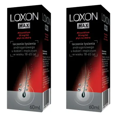 2 x Loxon Max 5% Hair Loss Treatment Solution Spray Serum 60ml