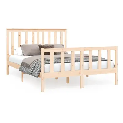 (brown, x cm) vidaXL Bed Frame Platform Bed Wooden Bedstead with Headboard Solid Wood Pine