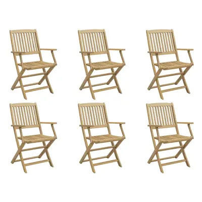 (with armrest, pcs) vidaXL Folding Outdoor Chair Foldable Garden Dining Chair Solid Wood Acacia