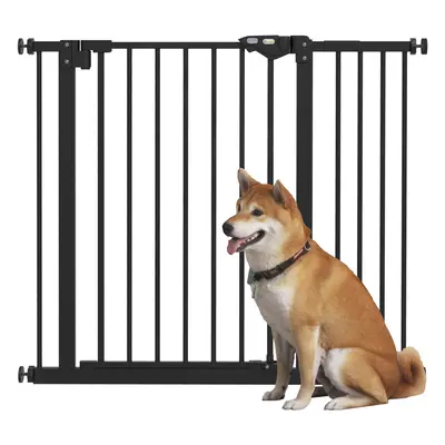 PawHut Adjustable Safety Gate w/ Extensions and Four Adjustable Screws, Black