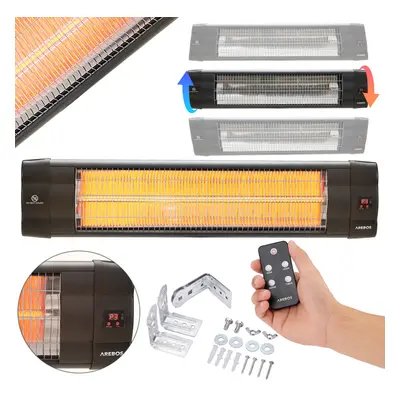 AREBOS Infrared Heater 2000W with Remote Control Heat Settings Inclination Incl. Mounting Materi