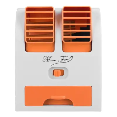 (Orange) Mini Cooling Fan Gears Portable Air Conditioner Cooler Car Auto Truck Vehicle