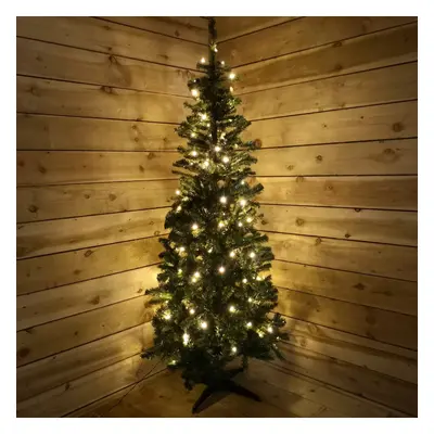 7FT 2.1m Indoor Prelit Breckenridge Pine Christmas Tree Multi Action Warm White LEDs