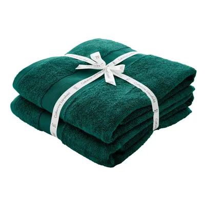 (Forest Green) Catherine Lansfield Anti-Bacterial 100% Cotton Bath Sheet, Pack