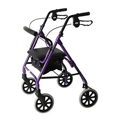 DAYS Lightweight Folding Four Wheel Rollator, Mobility Walker with Padded Seat, Lockable Brakes 