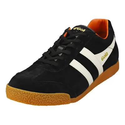 (11) Gola Harrier Mens Classic Trainers in Black White