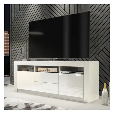 TV Unit 160cm Creative Furniture - White Gloss Doors