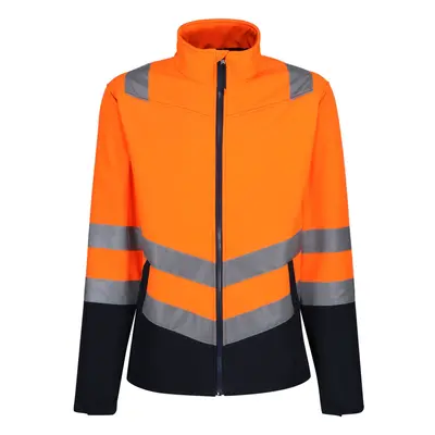 (XL, Orange/Navy) Regatta Mens Hi-Vis Layer Soft Shell Jacket