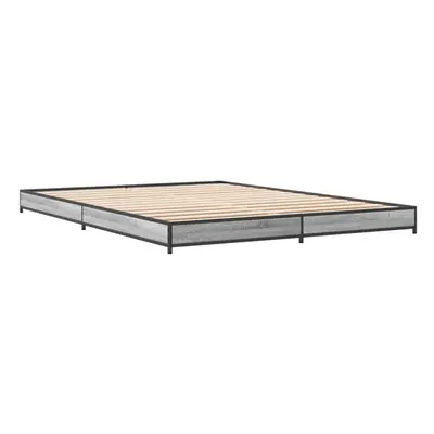 (grey sonoma, x cm/ 14.5 cm) vidaXL Bed Frame Bed Black 180x200 cm Super King Engineered Wood an