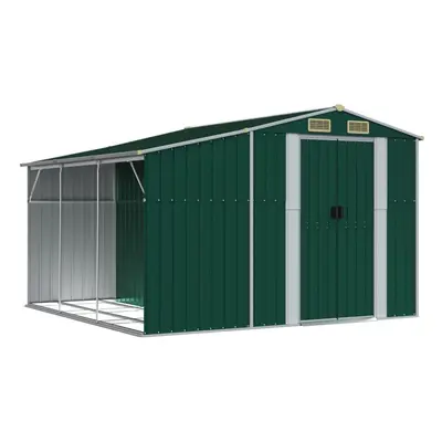 (green, x x cm) vidaXL Garden Shed Metal Shed Outdoor Storage Shed Anthracite Galvanised Steel