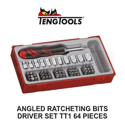 Teng Tools Piece Angled Ratcheting Bits Driver Set TTMDRT64