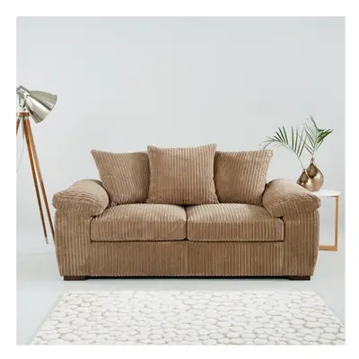 (2 Seater Sofa, Coffee) Atrani Jumbo Cord Fabric Sofa